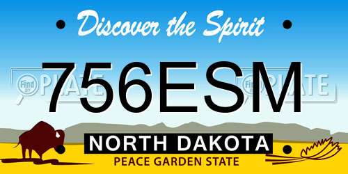 756ESM North Dakota License Plate