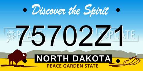 75702Z1 North Dakota License Plate