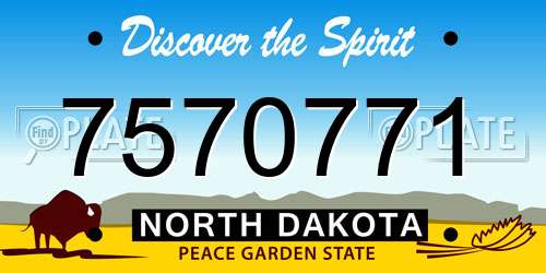 7570771 North Dakota License Plate