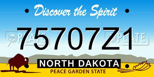75707Z1 North Dakota License Plate