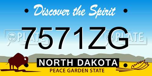 7571ZG North Dakota License Plate