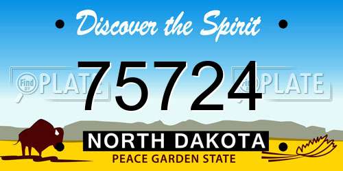75724 North Dakota License Plate