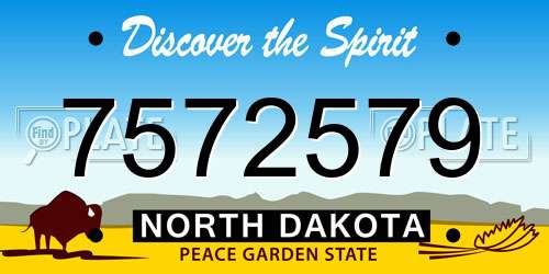 7572579 North Dakota License Plate