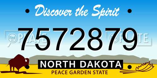 7572879 North Dakota License Plate