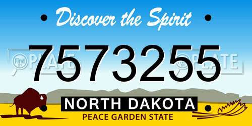 7573255 North Dakota License Plate
