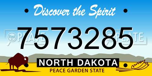 7573285 North Dakota License Plate