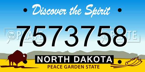 7573758 North Dakota License Plate