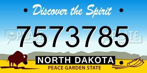 7573785 North Dakota License Plate