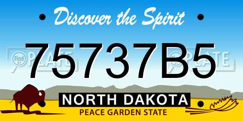 75737B5 North Dakota License Plate