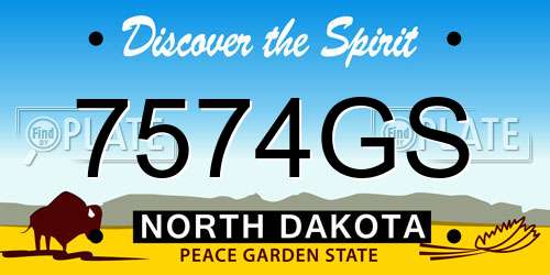 7574GS North Dakota License Plate