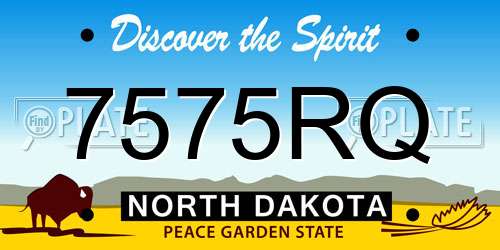 7575RQ North Dakota License Plate