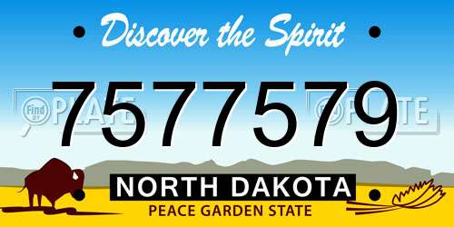 7577579 North Dakota License Plate