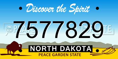 7577829 North Dakota License Plate
