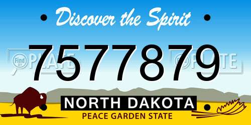 7577879 North Dakota License Plate