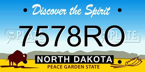 7578RO North Dakota License Plate
