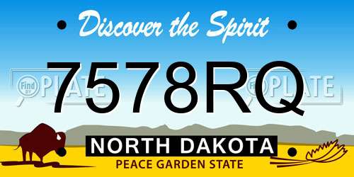 7578RQ North Dakota License Plate