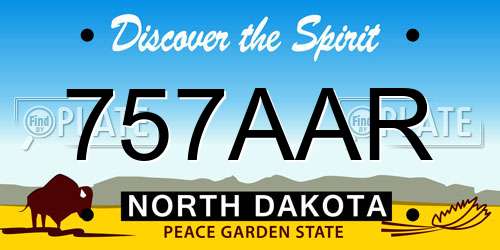 757AAR North Dakota License Plate