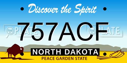 757ACF North Dakota License Plate