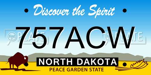 757ACW North Dakota License Plate
