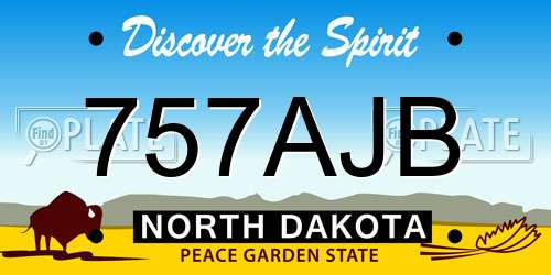 757AJB North Dakota License Plate