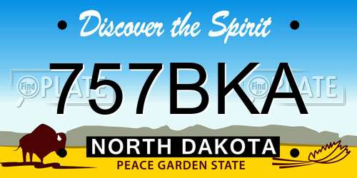 757BKA North Dakota License Plate