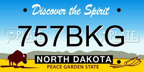 757BKG North Dakota License Plate