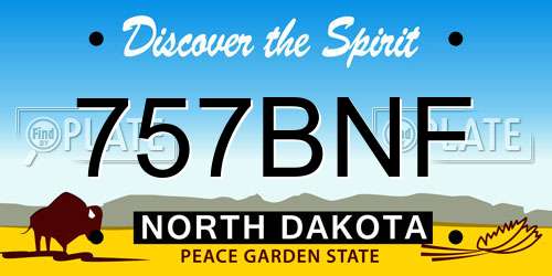 757BNF North Dakota License Plate