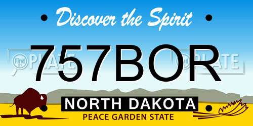 757BOR North Dakota License Plate