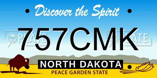 757CMK North Dakota License Plate