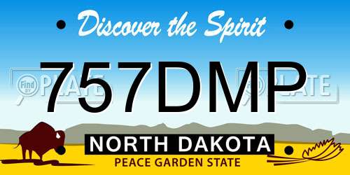 757DMP North Dakota License Plate