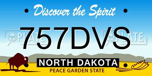 757DVS North Dakota License Plate