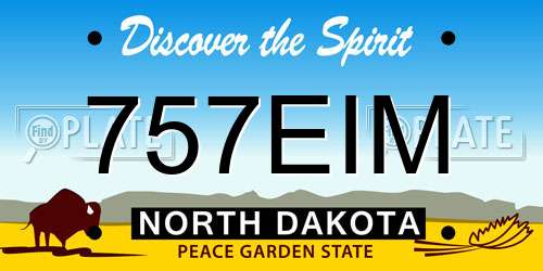 757EIM North Dakota License Plate