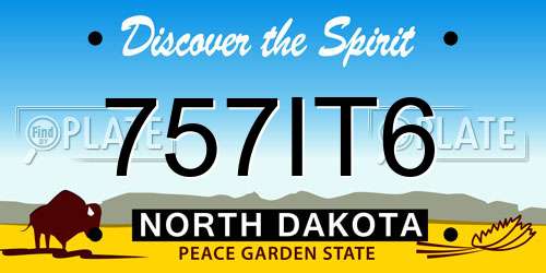 757IT6 North Dakota License Plate
