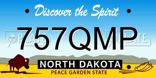 757QMP North Dakota License Plate