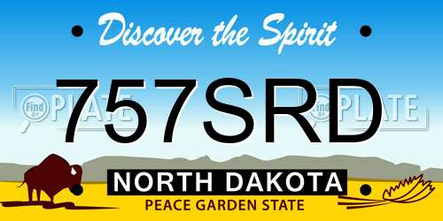 757SRD North Dakota License Plate