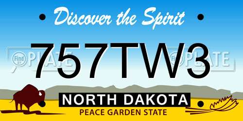 757TW3 North Dakota License Plate