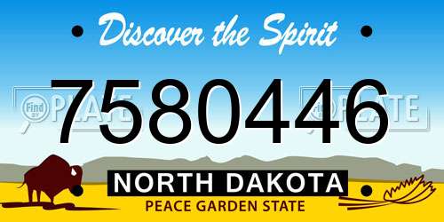 7580446 North Dakota License Plate