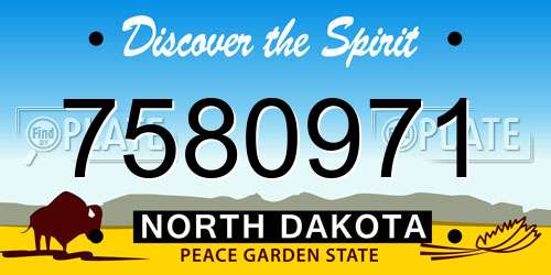 7580971 North Dakota License Plate