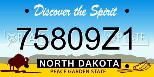 75809Z1 North Dakota License Plate