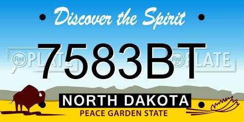 7583BT North Dakota License Plate