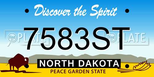 7583ST North Dakota License Plate