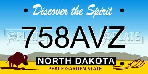 758AVZ North Dakota License Plate