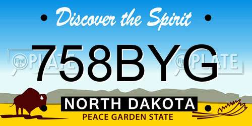 758BYG North Dakota License Plate