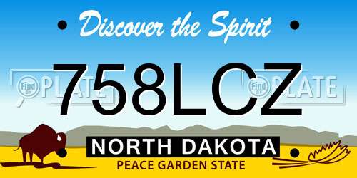 758LCZ North Dakota License Plate