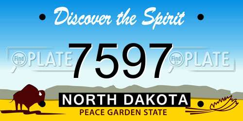 7597 North Dakota License Plate