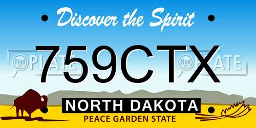 759CTX North Dakota License Plate