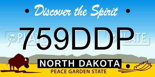 759DDP North Dakota License Plate
