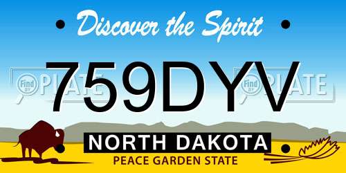 759DYV North Dakota License Plate