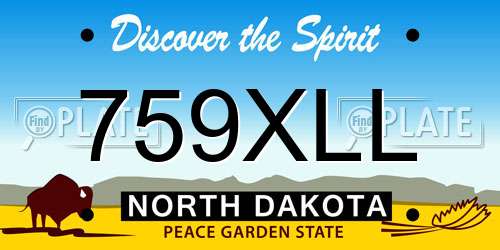 759XLL North Dakota License Plate