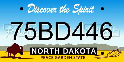 75BD446 North Dakota License Plate